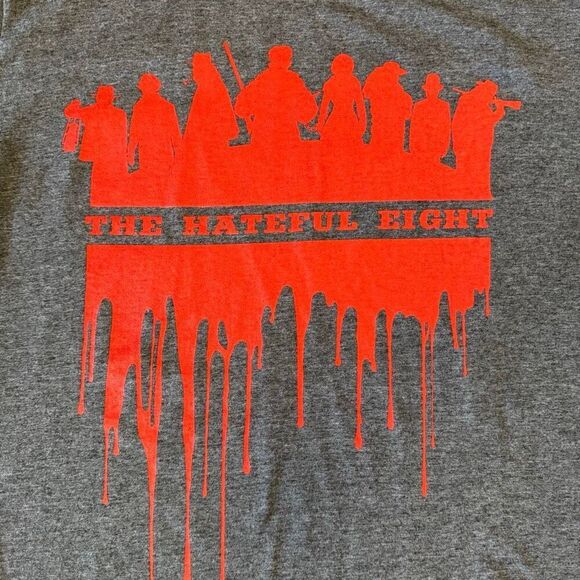 Quentin Tarantino The Hateful Eight Gray Movie Shirt Mens Size Medium Western - Picture 2 of 5
